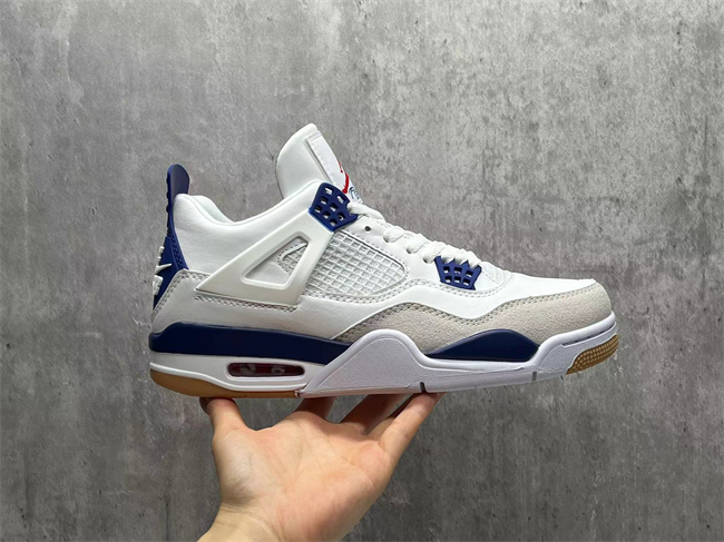 Women's Running weapon Jordan 4 White/Royal Shoes 025